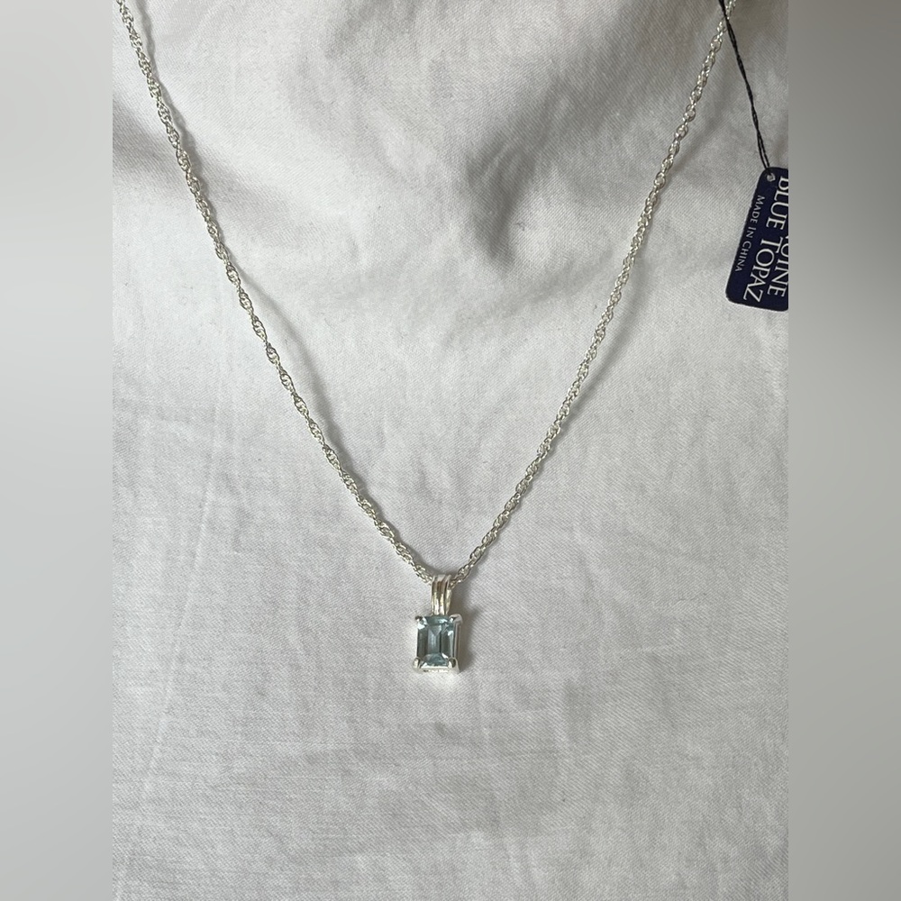 Sterling silver & blue topaz necklace